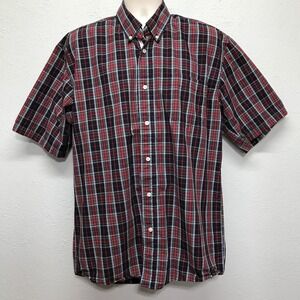 Cowboy Legend Shirt‎ Mens XLT Tall Red Black Plaid Short Sleeve Pocket Button Up